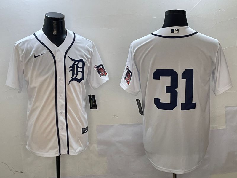 Men Detroit Tigers #31 No Name White Game 2025 Nike MLB Jersey style 1->detroit tigers->MLB Jersey